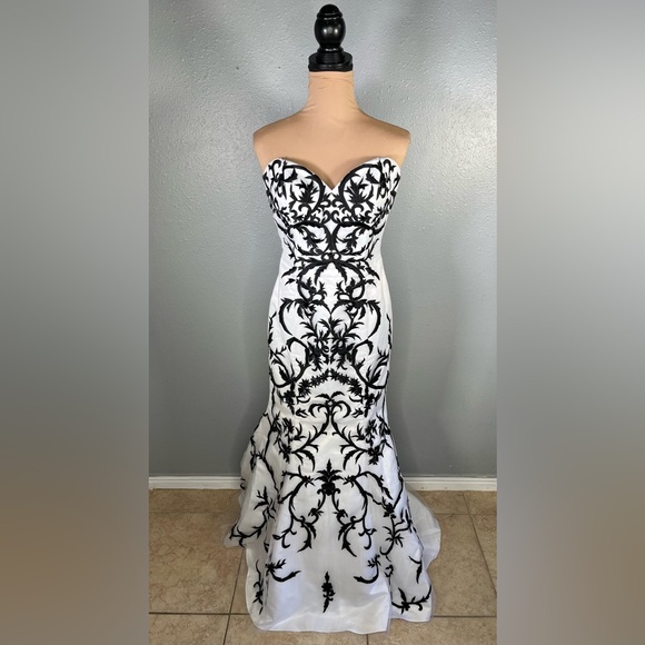 Disney Enchanted Strapless Embroidered Gown 8 | Formal Glam Ballgown Dress - Picture 3 of 14